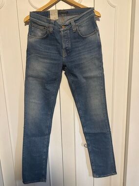 Nudie Jeans Grim Tim  Slim Straight Salty stone wash Denim